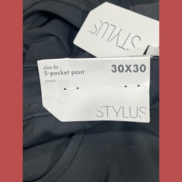 Stylus - 5 Pockets Men's Slim Fit Flat Front Pants - Gray - 30 x 30 - Picture 13 of 16